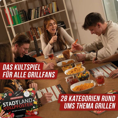 Denkriesen Stadt Land Vollpfosten - Grillparty Edition "Jetzt geht's um die Wurst"