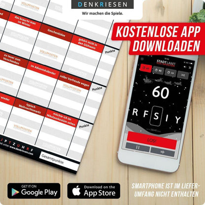 Denkriesen Stadt Land Vollpfosten Spielblock (Christmas Edition)
