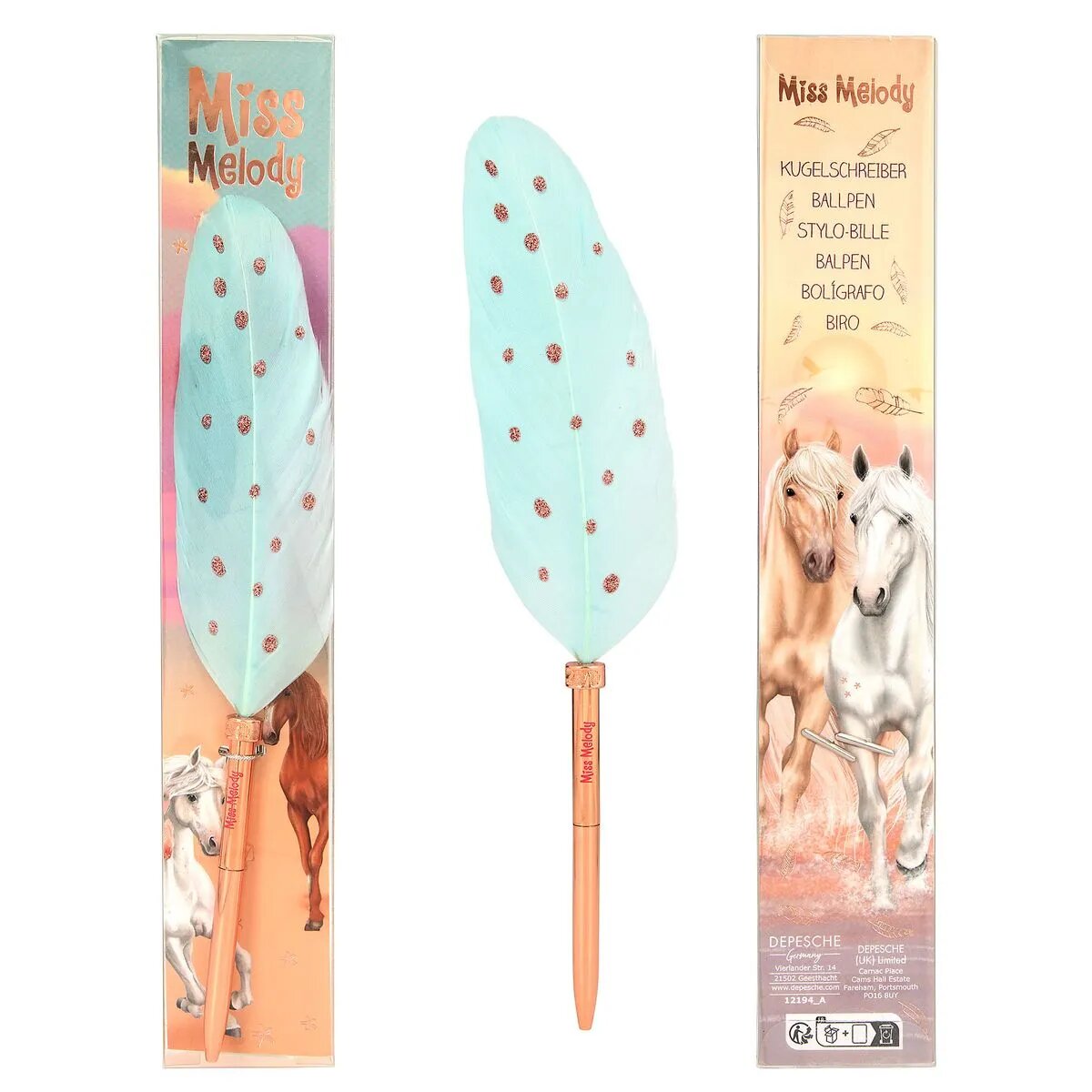 Depesche Miss Melody Feder-Kugelschreiber, 1 Stück, 3-Fach sortiert