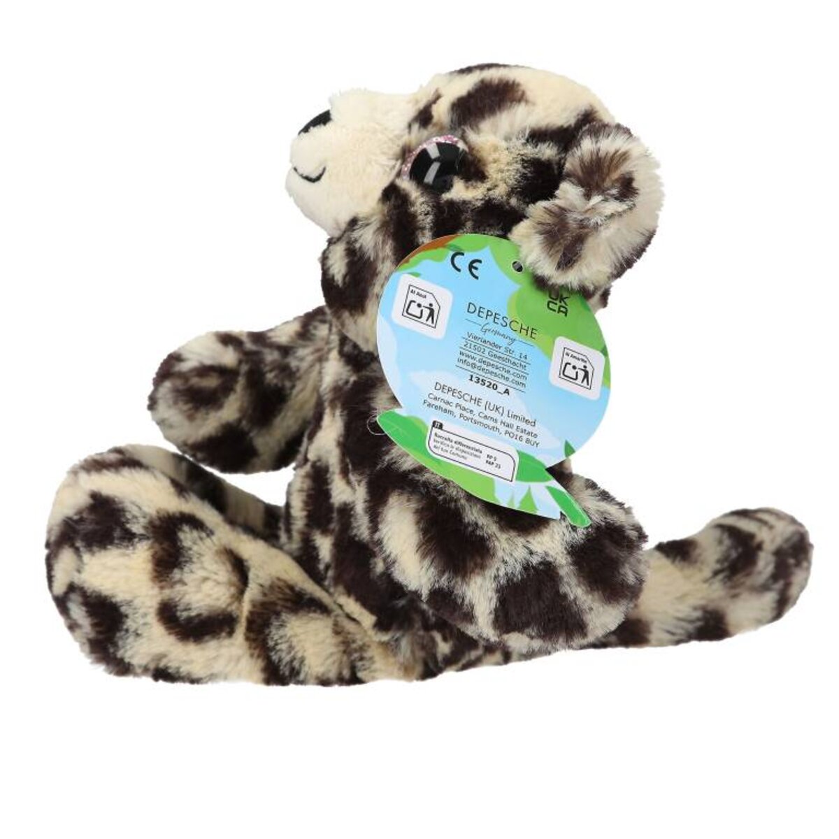 Depesche SNUKIS Plüsch Leopard mit Glitzeraugen 25 cm