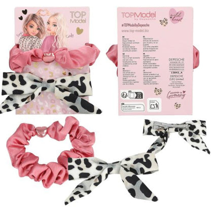 Depesche TOPModel Haarclip Schleife und Scrunchie Set LEOHEART, 2-fach sortiert