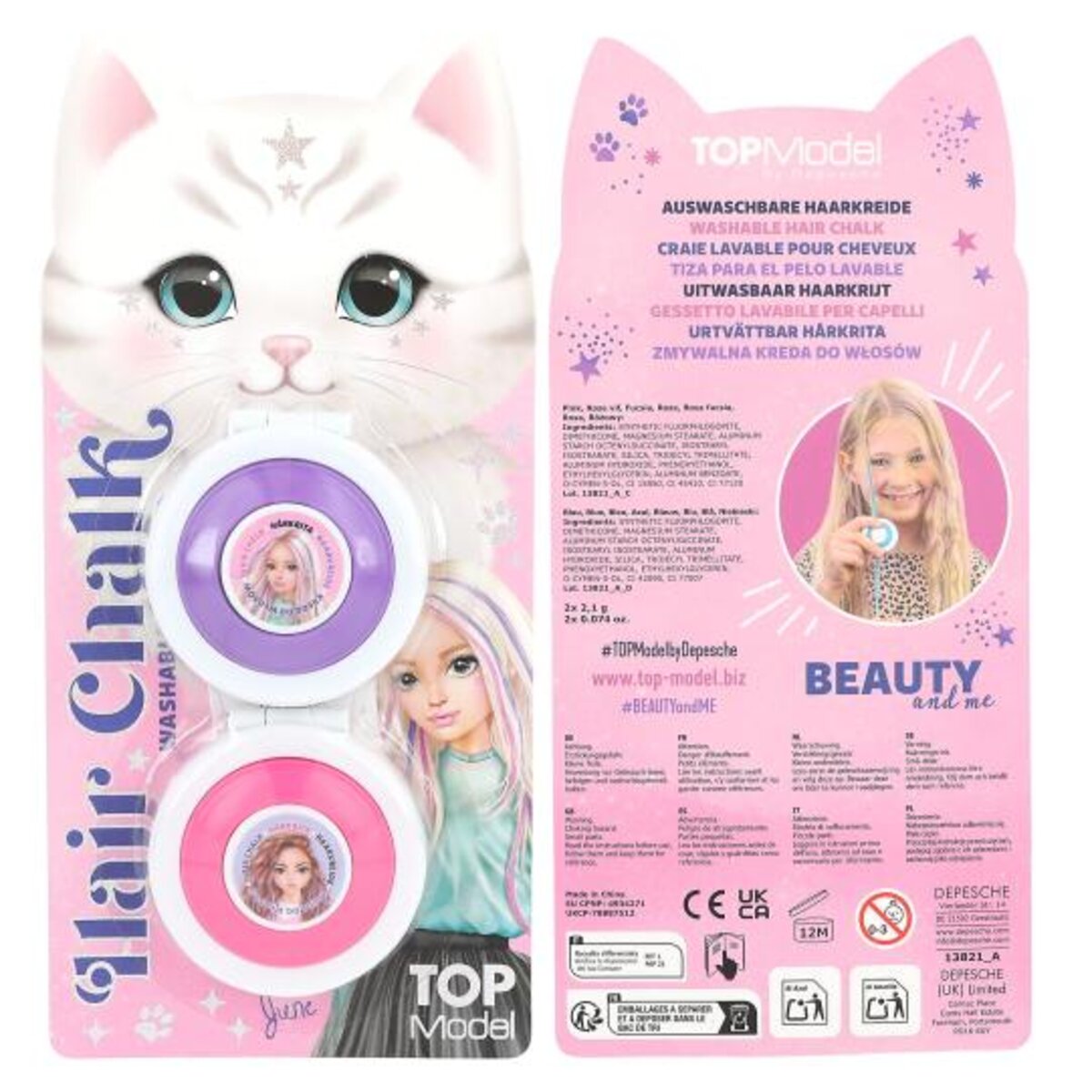 Depesche TOPModel Haarkreideset BEAUTY and ME, 2-fach sortiert