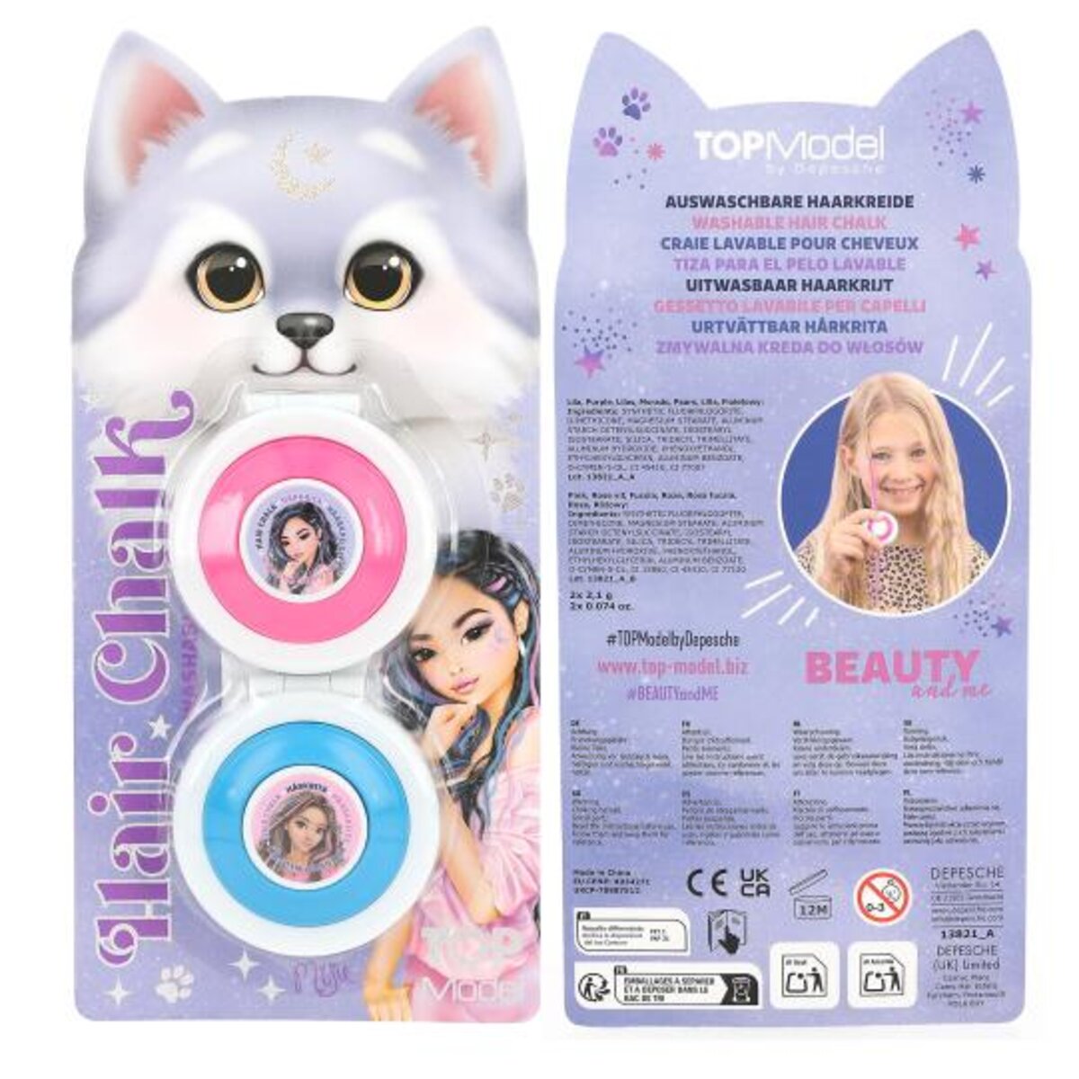 Depesche TOPModel Haarkreideset BEAUTY and ME, 2-fach sortiert