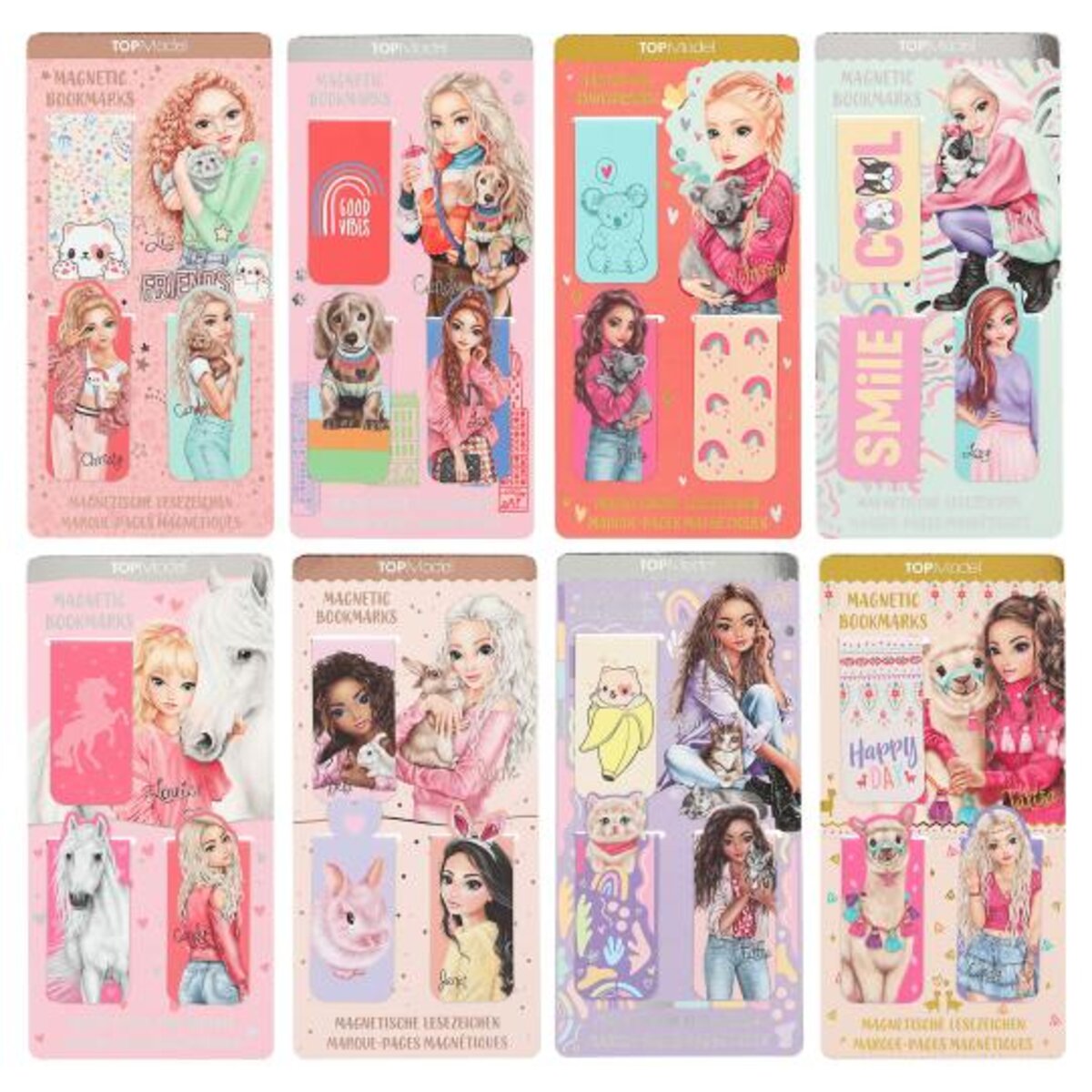 Depesche TOPModel Magnetische Lesezeichen, sortiert, 8 Sets mit je 3 Lesezeichen.