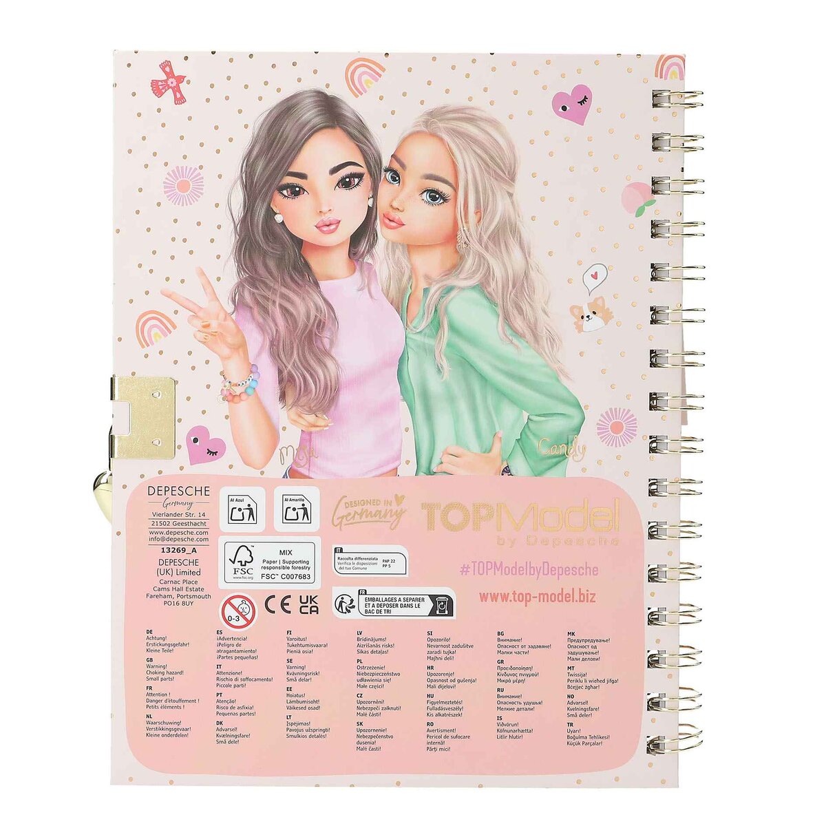 Depesche TOPModel Tagebuch mit Schloss und Armband