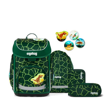 ergobag Cubo Set Schulranzen-Set BärRex, 5-teilig Grün 19 Liter 2025