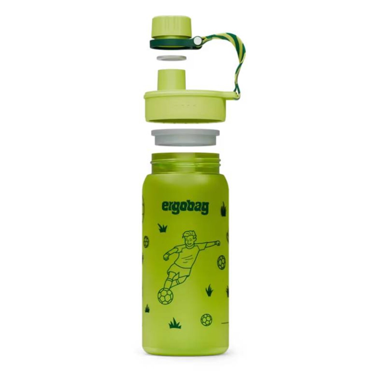 ergobag Trinkflasche Fußball grün 0,55 Liter Kunststoff 7.2 x 20.5 x 7.2 cm