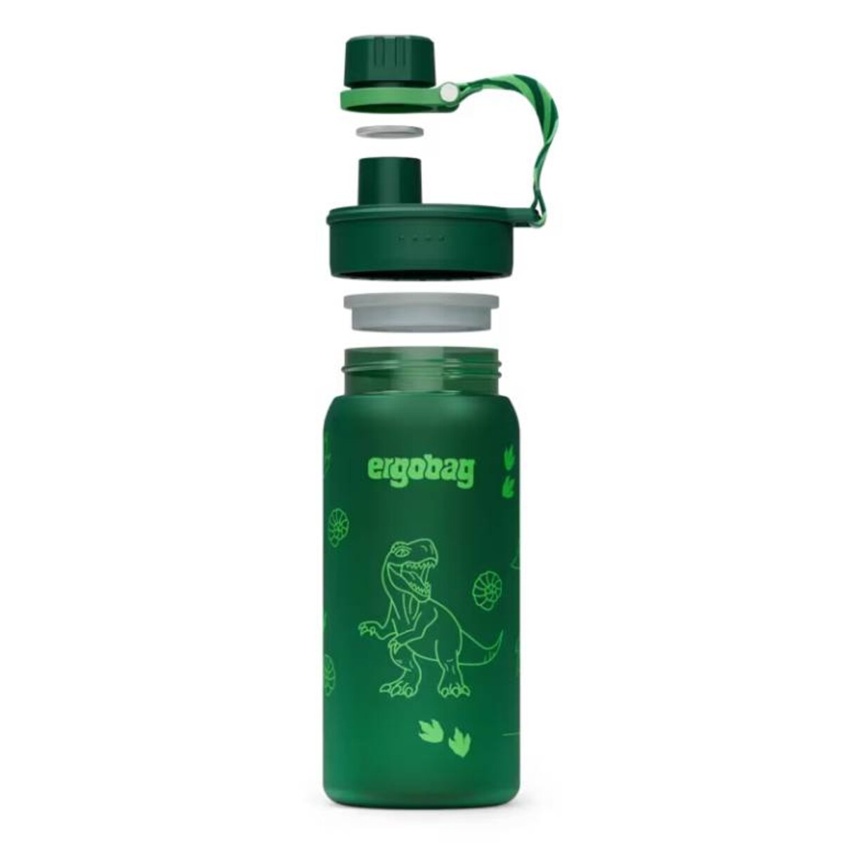 ergobag Trinkflasche Dinosaurier grün 0,55 Liter Kunststoff 7.2 x 20.5 x 7.2 cm