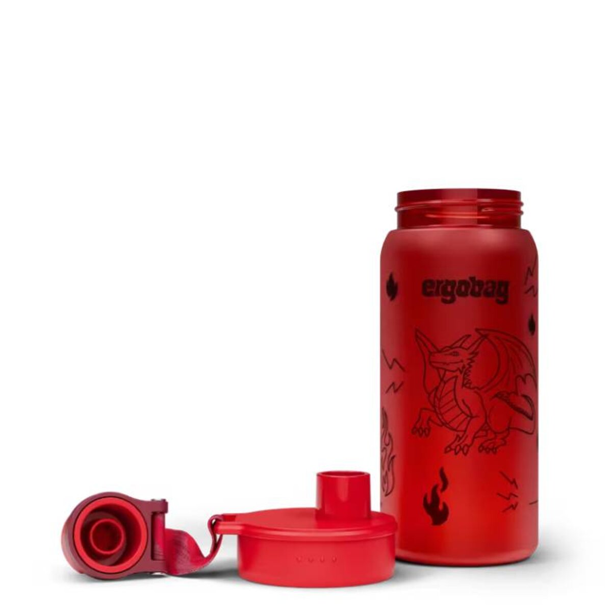 ergobag Trinkflasche Drache rot 0,55 Liter Kunststoff 7.2 x 20.5 x 7.2 cm
