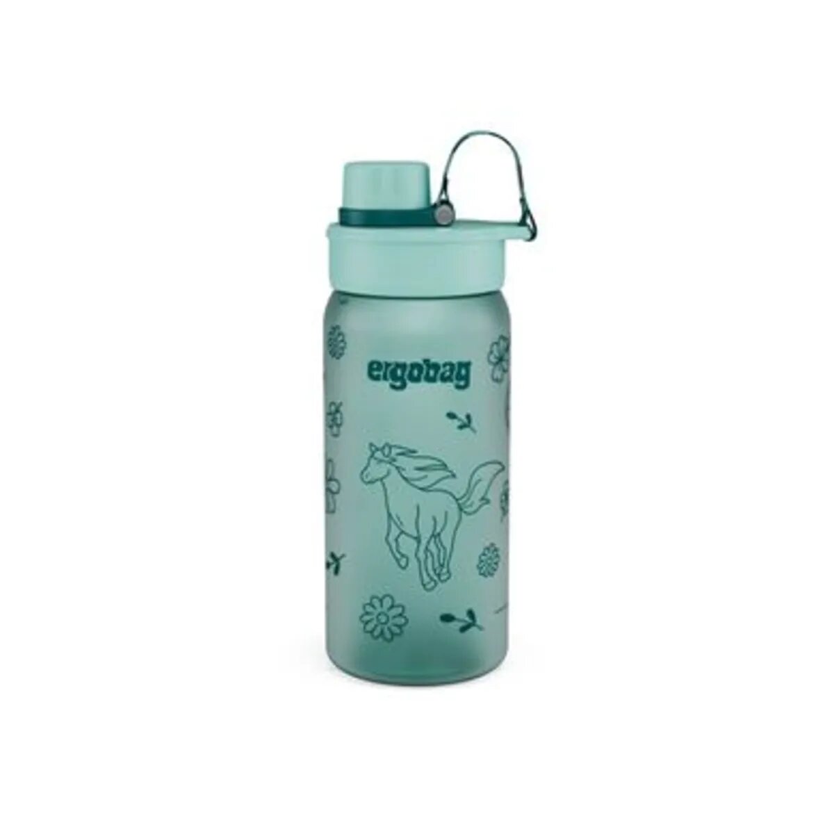 ergobag Trinkflasche Pferde türkis 0,55 Liter Kunststoff 7.2 x 20.5 x 7.2 cm
