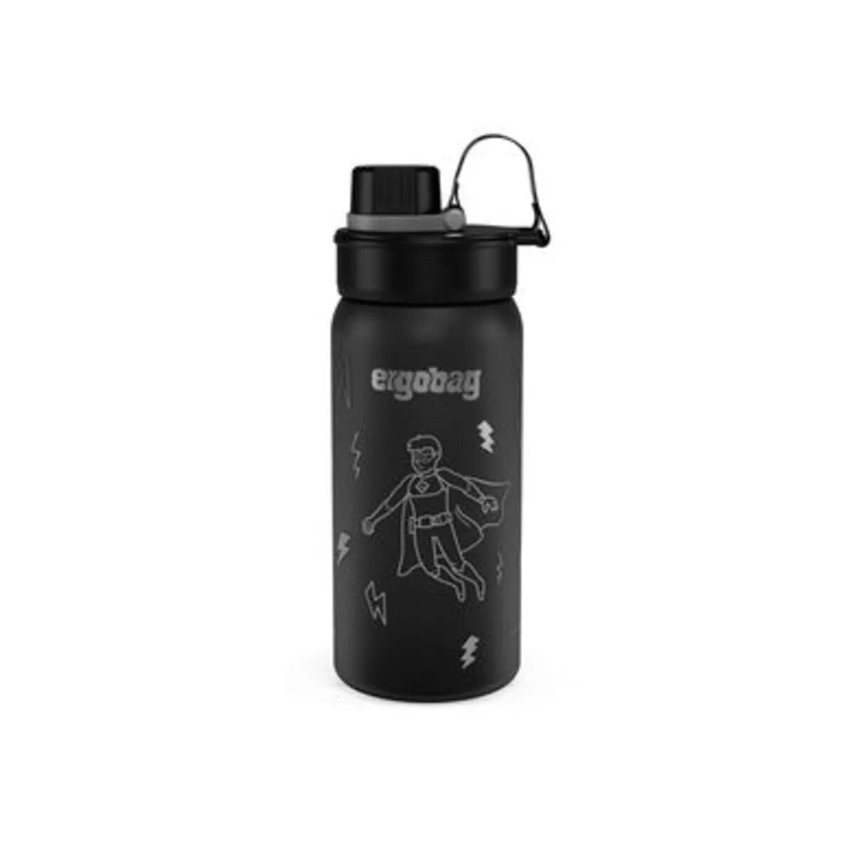 ergobag Trinkflasche Superheld schwarz 0,55 Liter Kunststoff 7.2 x 20.5 x 7.2 cm