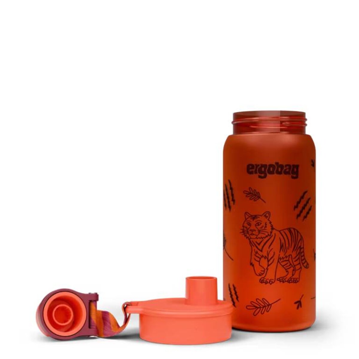 ergobag Trinkflasche Tiger rot 0,55 Liter Kunststoff 7.2 x 20.5 x 7.2 cm