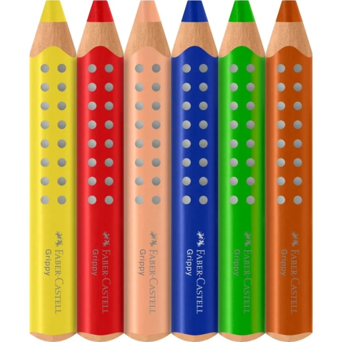 Faber-Castell Buntstift Grippy 6er Set mit weicher XXL Jumbo Mine