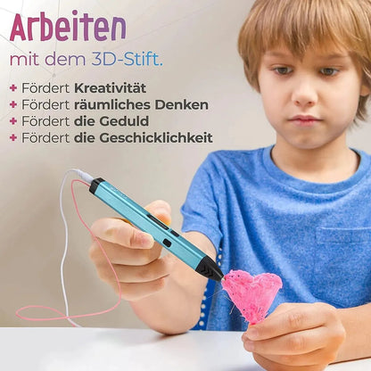 Filapen 3D Stift Set mit 10 Filamenten und Etui (blau)