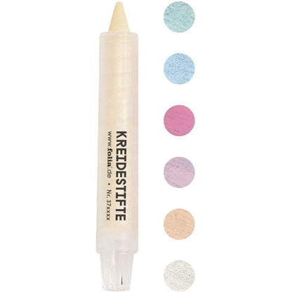 Foia Kreidestifte Set, pastell, 6 Stifte sortiert in 6 verschiedenen Farben