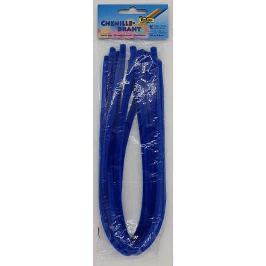 Folia Chenilledraht 50cm Ø 8mm mittelblau