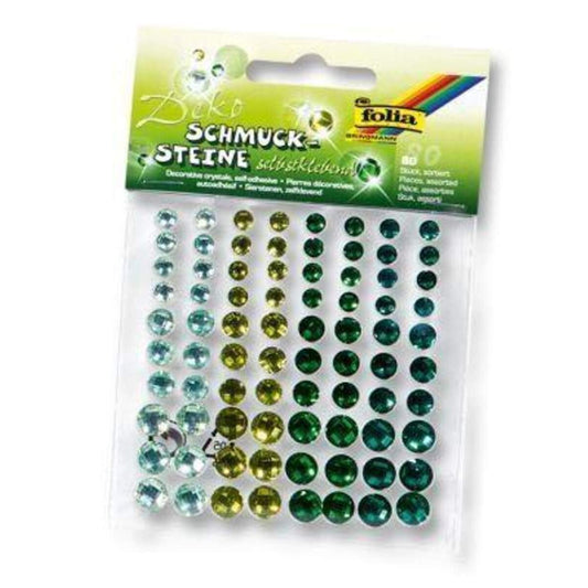 Folia Schmucksteine selbstklebend Emerald Dream, 80 Stück