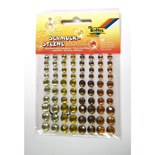Folia Schmucksteine Summerheat, selbstklebend, 80 Stück
