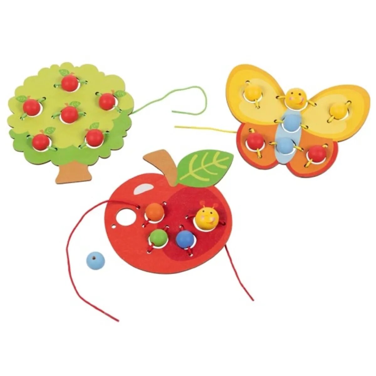 goki Fädelset Obstgarten, 3 Motive ( Apfel, Baum, Schmetterling )