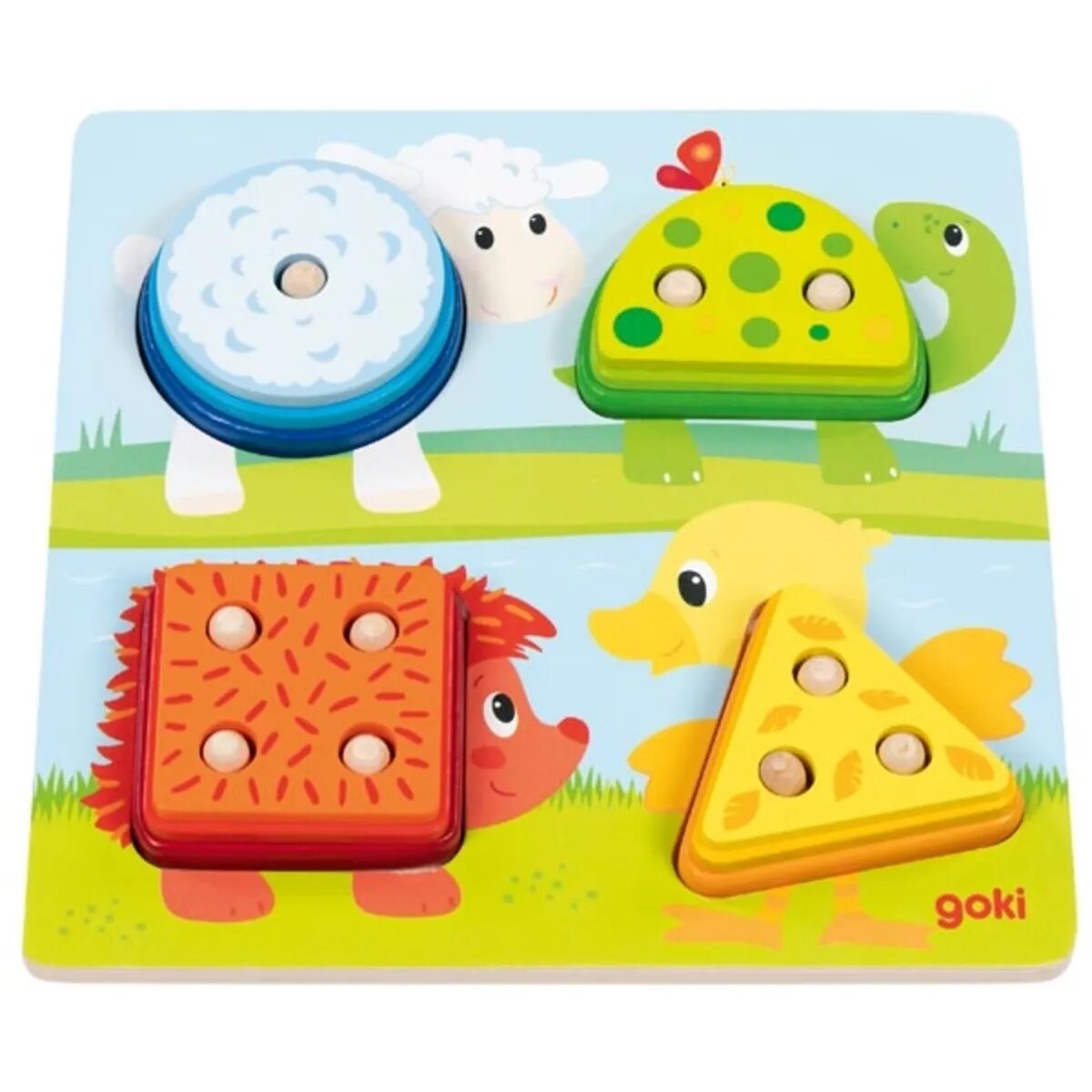 goki Farb- und Formensortierbrett Tiere