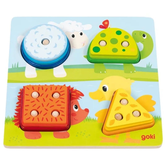 goki Farb- und Formensortierbrett Tiere
