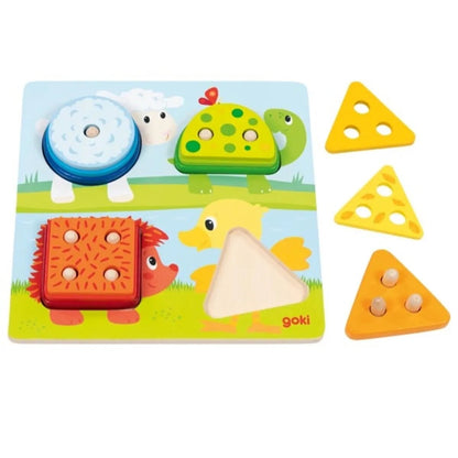 goki Farb- und Formensortierbrett Tiere