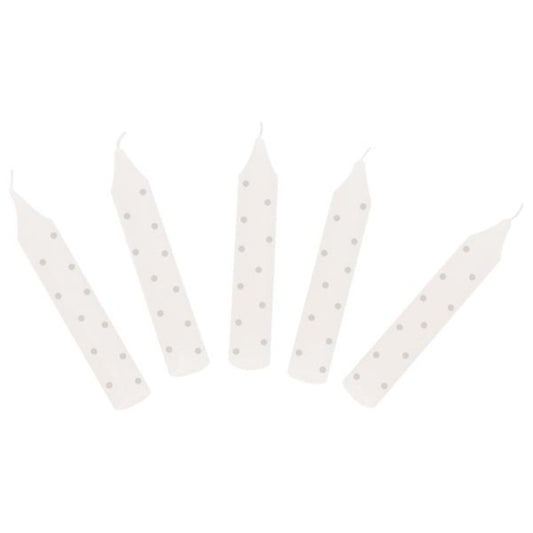 goki Geburtstagskerzen-Set, grau gepunktet, 10 Stück
