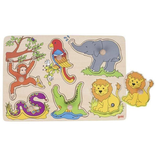 goki Puzzle Zootiere mit Tierstimmen, 6 Teile