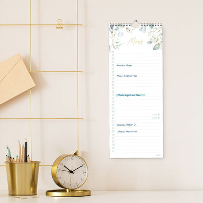 Häfft Verlag Geburtstagsplaner Kompakt [Blattgold]  Wandkalender immerwährend, 12 Monate