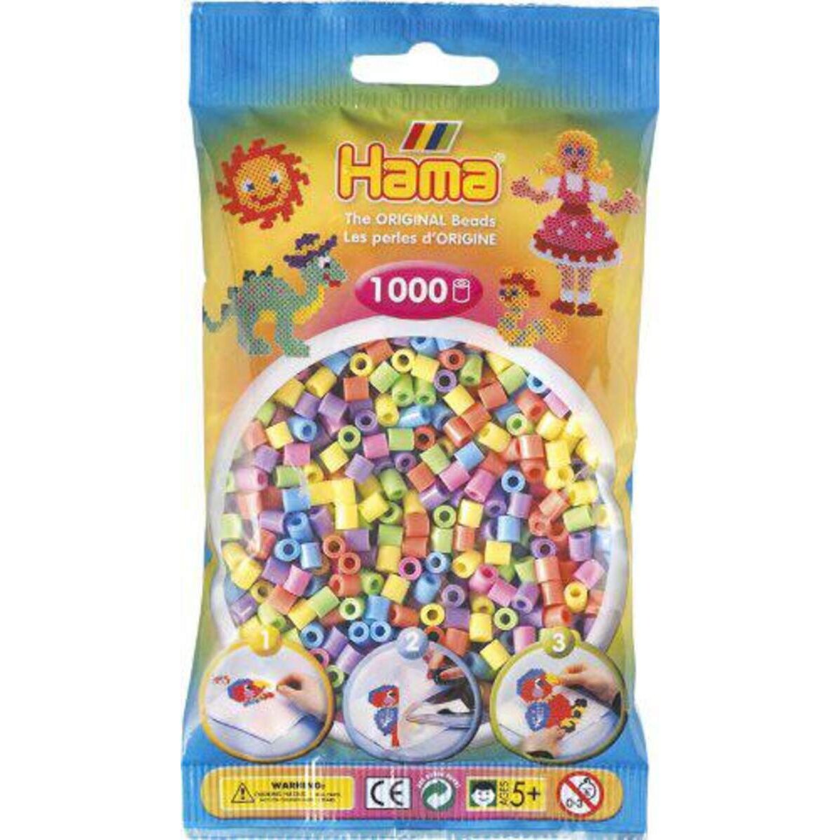 Hama Bügelperlen Midi Pastellmix, 1000 Stück