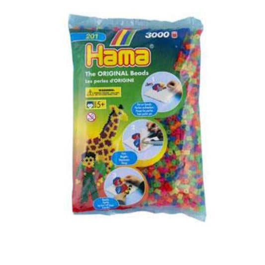 Hama Bügelperlen Midi Neonmix, 3000 Stück