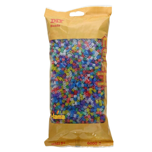 Hama Midi Bügelperlen, Glitter Mix, ca. 6.000 Stück, Ø 5,0 mm Glitzer