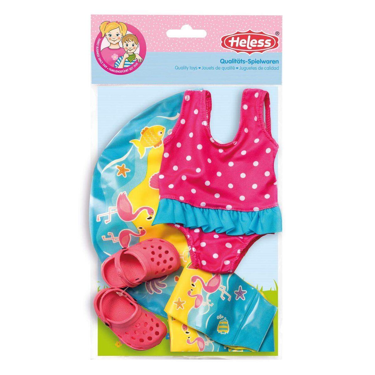 Heless Badeanzug, Clogs, Schwimmring und -flügel