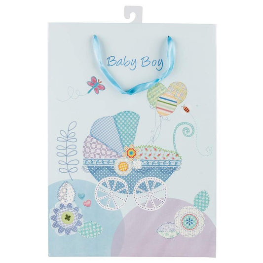 Idena Geschenktasche Geburt Junge Baby Boy, blau