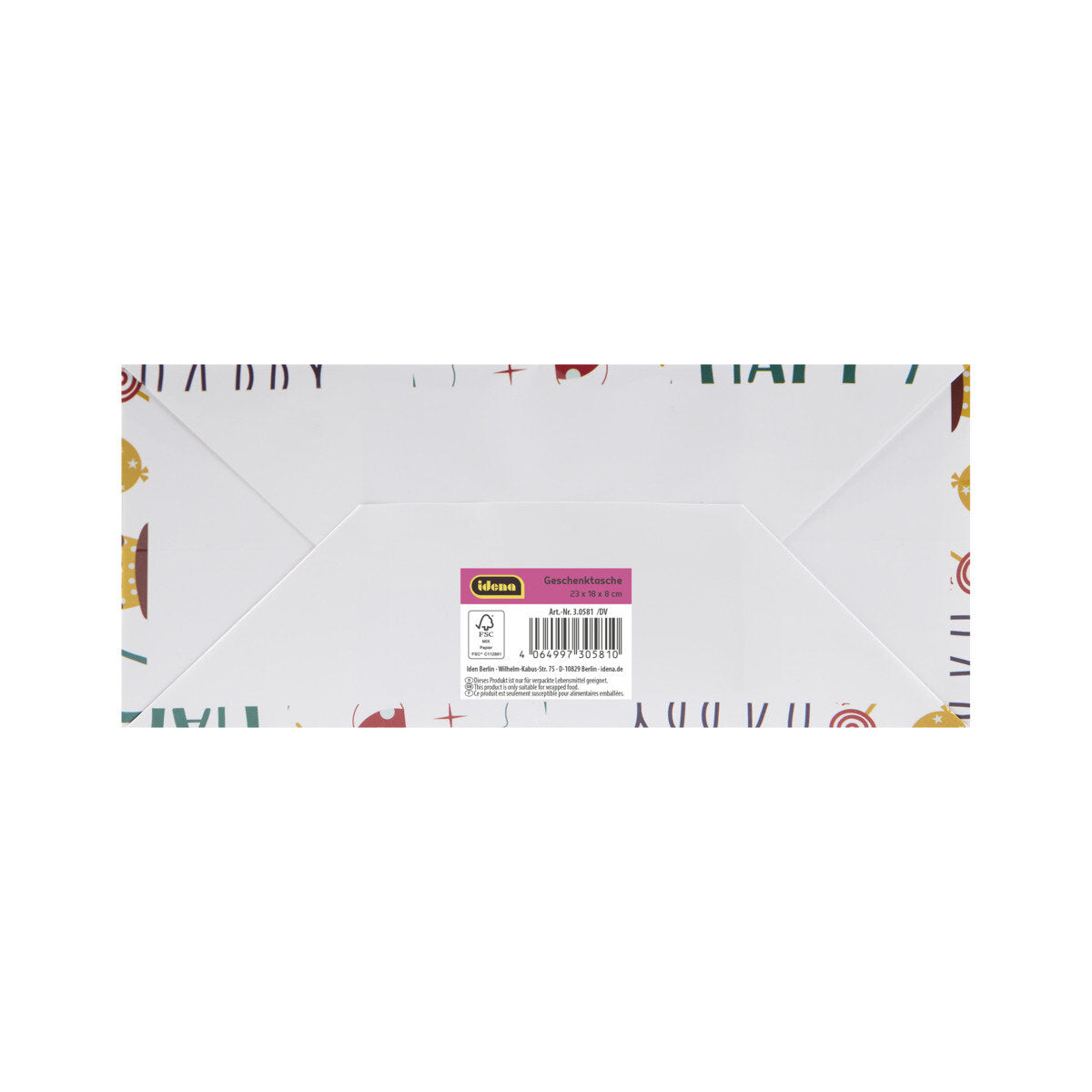 Idena Geschenktasche Happy Birthday 18 x 23 x 8 cm