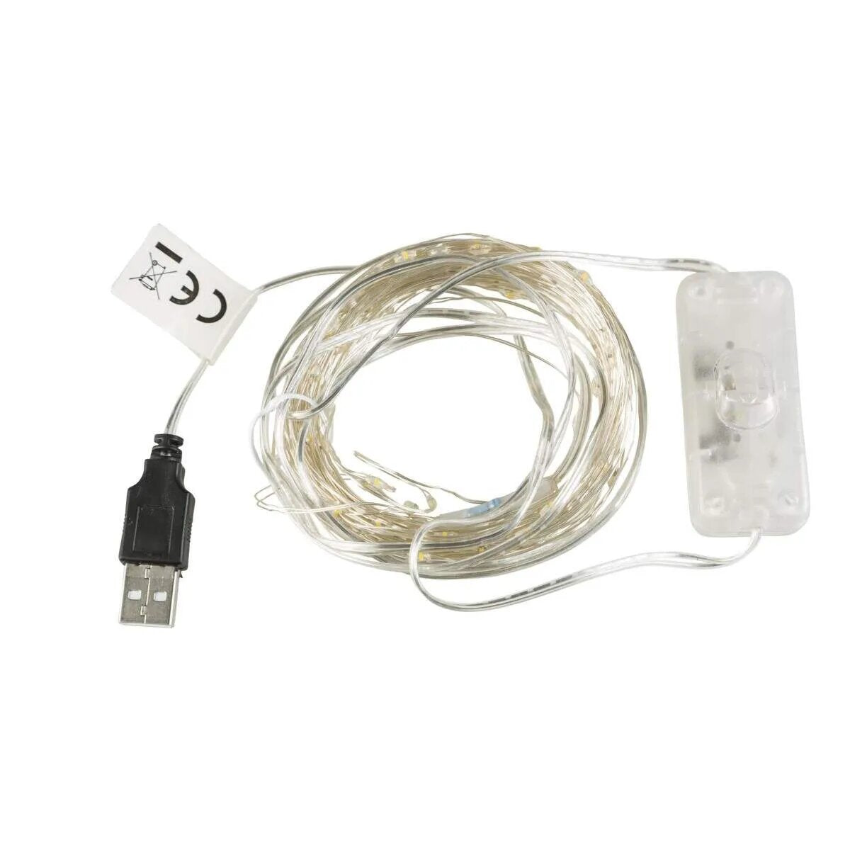 Idena LED Micro Lichterkette, 120 LED warmweiß, mit Silberdraht, USB, für innen, ca. 13,50 m