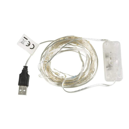 Idena LED Micro Lichterkette, 120 LED warmweiß, mit Silberdraht, USB, für innen, ca. 13,50 m