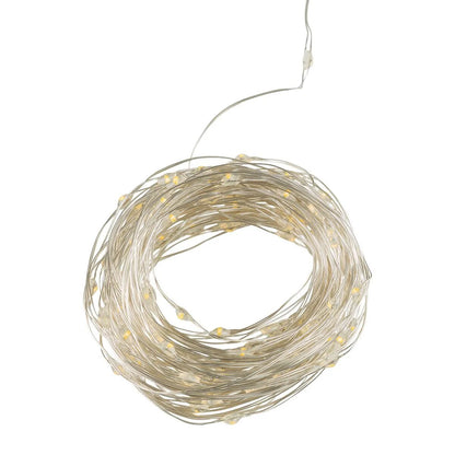 Idena LED Micro Lichterkette mit 100 LED in warm weiß, mit 6 Stunden Timer Funktion, ca. 10,2 m