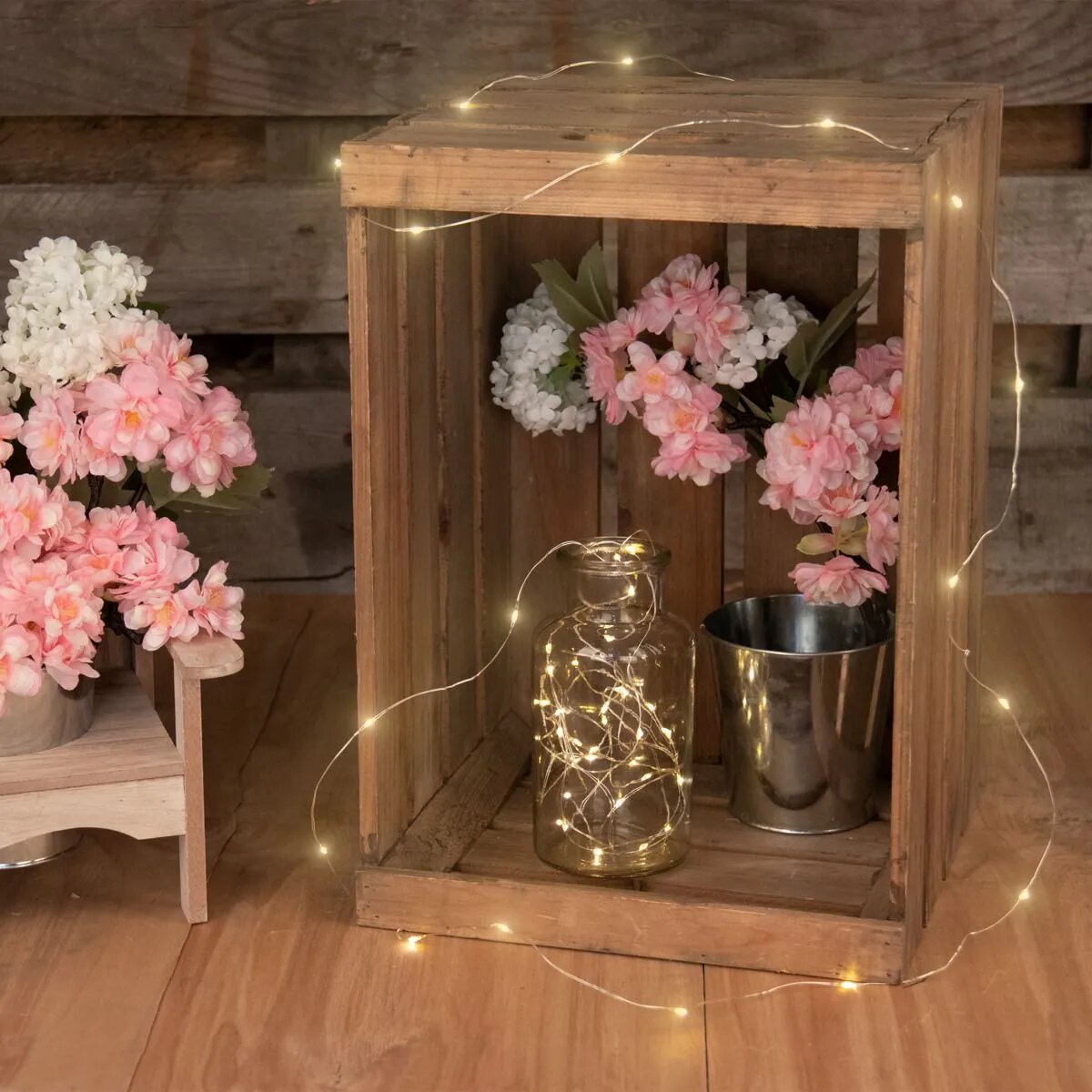 Idena LED Micro Lichterkette mit 100 LED in warm weiß, mit 6 Stunden Timer Funktion, ca. 10,2 m