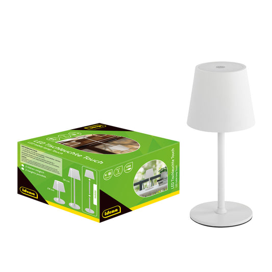 Idena LED Tischleuchte mit Akku in weiß, 37cm, dimmbar