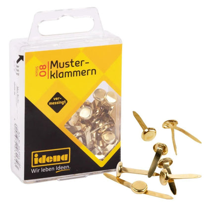 Idena Musterklammern, 80 Stück, vermessingt