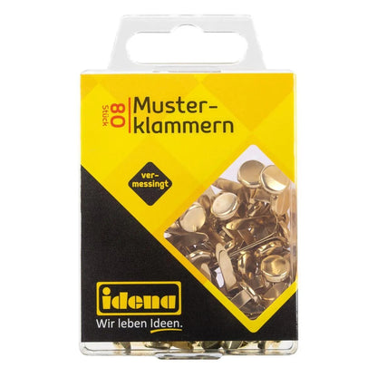 Idena Musterklammern, 80 Stück, vermessingt