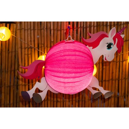 Idena Papier Laterne Einhorn für Kerze oder Teelicht 44 x 35 cm