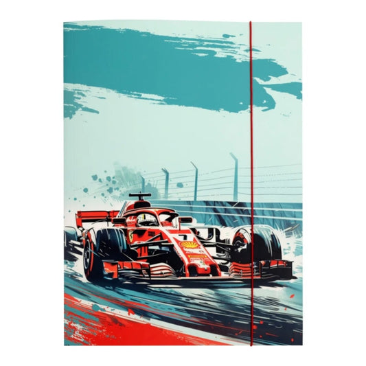 Idena Sammelmappe Autorennen mit Gummizug 400g/m² DIN A3