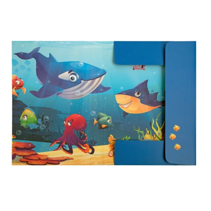 Idena Sammelmappe Meerestiere mit Gummizug 400g/m² DIN A3