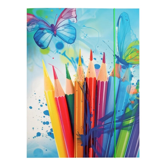 Idena Sammelmappe Schmetterling mit Gummizug 400g/m² DIN A3