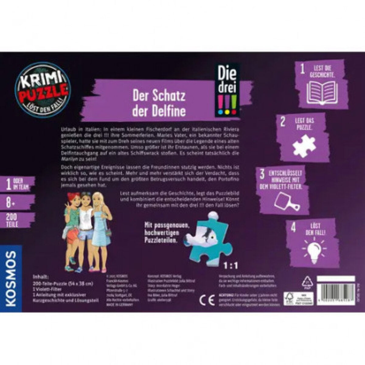 KOSMOS Krimi-Puzzle: Die drei !!! - der Schatz der Delfine