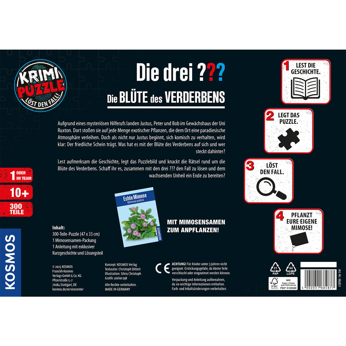 KOSMOS Krimi-Puzzle Die drei ??? - Die Blüte des Verderbens