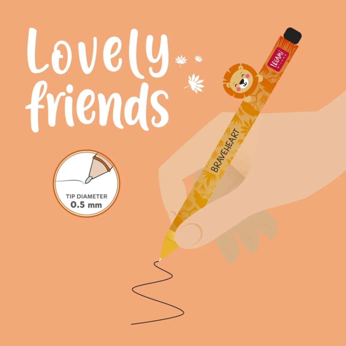 Legami Gelstift Lovely Friends Löwen-Figur Braveheart 2x 2 x 14 cm