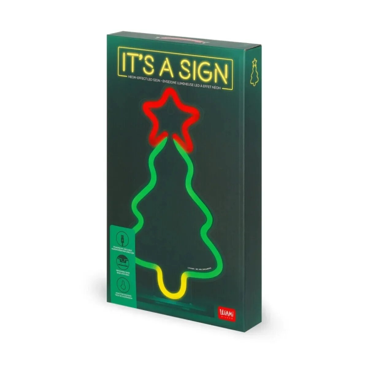Legami USB-Lampe Tannenbaum Neon Effekt 16 x 1,5 x 28,5 cm